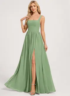 A-line Square Chiffon Dress