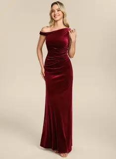 Robe sirène avec plis en velours