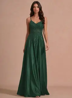 V шеи Тонкие Отрезать Satin Платье