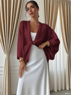 Knit Bridal Solid Color Wedding Wrap 