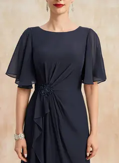A-line Sequins Chiffon Dress