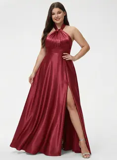 A-line One Shoulder Stretch Satin Dress