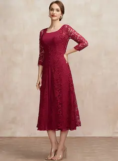 Kjole A-line kjole i Chiffon med Firkantet hals