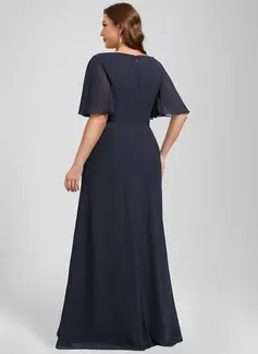 A-line Sequins Chiffon Dress