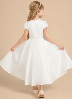 A-line Beading Satin Dress