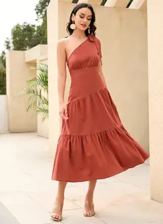 One Shoulder Midi Dress