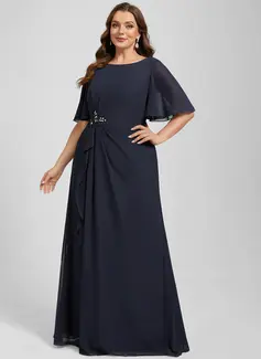 A-line Sequins Chiffon Dress