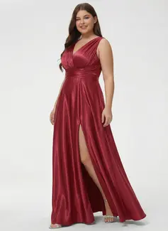 A-line One Shoulder Stretch Satin Dress