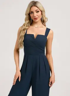 Jumpsuits Square Floor-Length Knee-Length Chiffon Bridesmaid Dress 