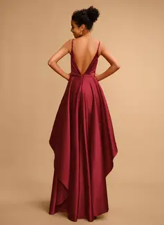Ballkjole/Princess V-hals Gulvlengde Satin Ballkjole 