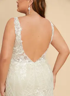 Kjole Trompet/Havfrue i Blonder