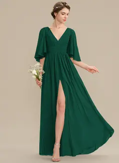 Kjole A-line kjole i Chiffon med Ruffle