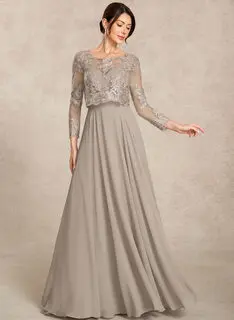 Robe trapèze avec paillettes en dentelle