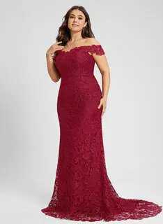 Robe maxi à épaules dénudées bustier en dentelle