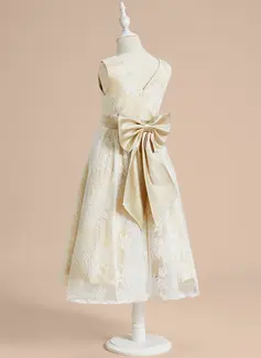 A-line Bow Lace Dress