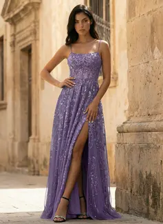 Kjole i Tyll med Spaghetti paljetter