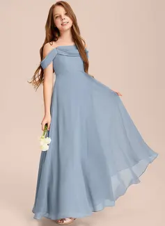 A-line Off the Shoulder Chiffon Dress