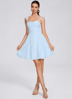 A-line Sweetheart Short Jacquard Homecoming Dress With Ruffle 