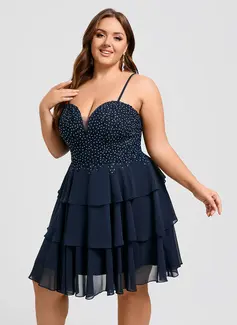 Jurk van kant met sweetheart spaghetti pailletten