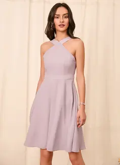 Ståkrage A-line kjole Chiffon Mini Kjole 