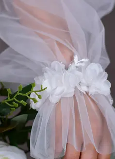 Mesh Long Sleeves Bridal Wedding Detachable Sleeves 