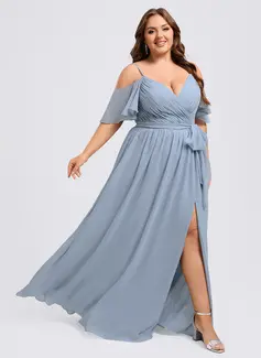 A-line Ruffle Chiffon Dress
