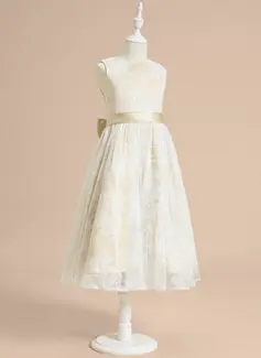 A-line Bow Lace Dress