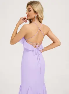 Trumpet/Mermaid Halter Ruffle Chiffon Dress