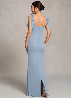 Sheath/Column Square Floor-Length Mesh Maternity Dresses With Bow 