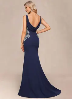 Kleid Maxi mit Plissee aus Stretch-Crêpe