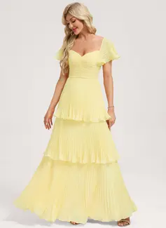 A-line Pleated Chiffon Dress