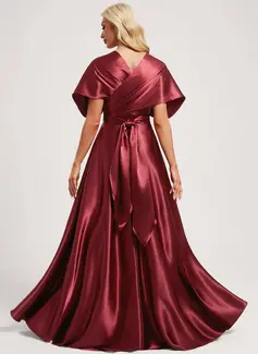 A-line One Shoulder Stretch Satin Dress