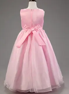 Ballkjole/Prinsesse Scoop Ankel-lengde Brudepikekjole barn med Blomst 