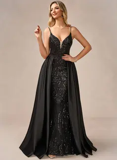 Jurk maximum van pailletten met overrok