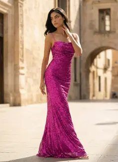 Cowl Sequins Dress