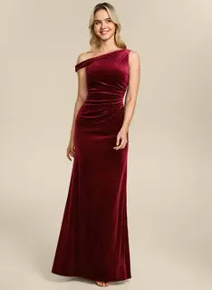 Robe sirène avec plis en velours