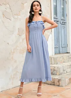 Torget Sexy Ferie A-line kjole Polyester Midi Motekjoler 