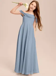 A-line Off the Shoulder Chiffon Dress