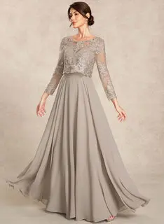 Robe trapèze avec paillettes en dentelle