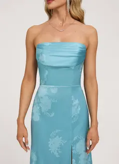 A-line Off the Shoulder Ruched Matte Satin Dress