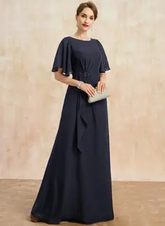 A-line Sequins Chiffon Dress