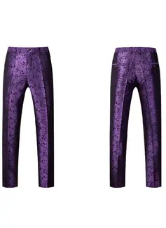 Print 2 Piece Single Breasted Men's Prom Tuxedo Suit 