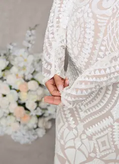 Sheath/Column Off the Shoulder Floor-Length Sequin Lace Maternity Dresses 