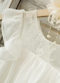 A-line kjole Scoop Knelengde Chiffong Kjoler til Barn 