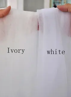 Pearl Floral Scalloped Edge Two Tier Bridal Fingertip Length 39" Wedding Veils With Blusher 