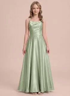 Robe trapèze avec plis en satin stretch
