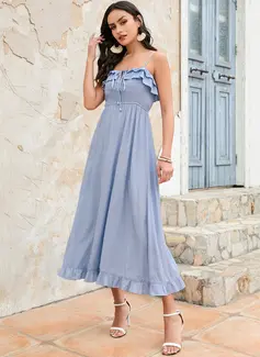 Torget Sexy Ferie A-line kjole Polyester Midi Motekjoler 