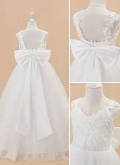 Jurk gala-japon/prinses van tule met strik