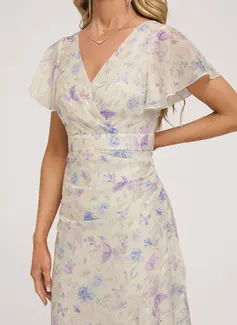 Trumpet/Mermaid Ruffle Floral Dress