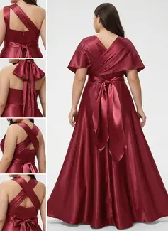 A-line One Shoulder Stretch Satin Dress